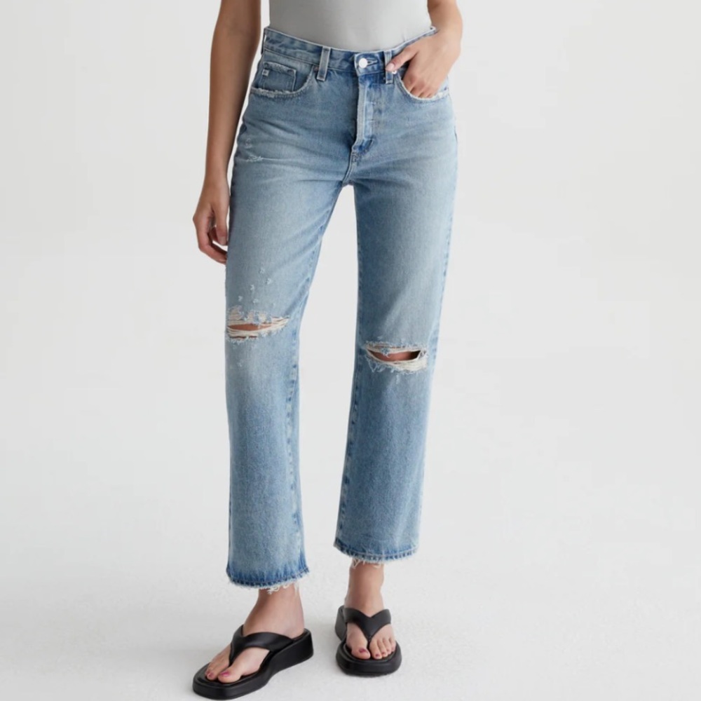 AG Kinsley HIGH-RISE CROP NWT 30 IDYLLIC DESTRUCTED
